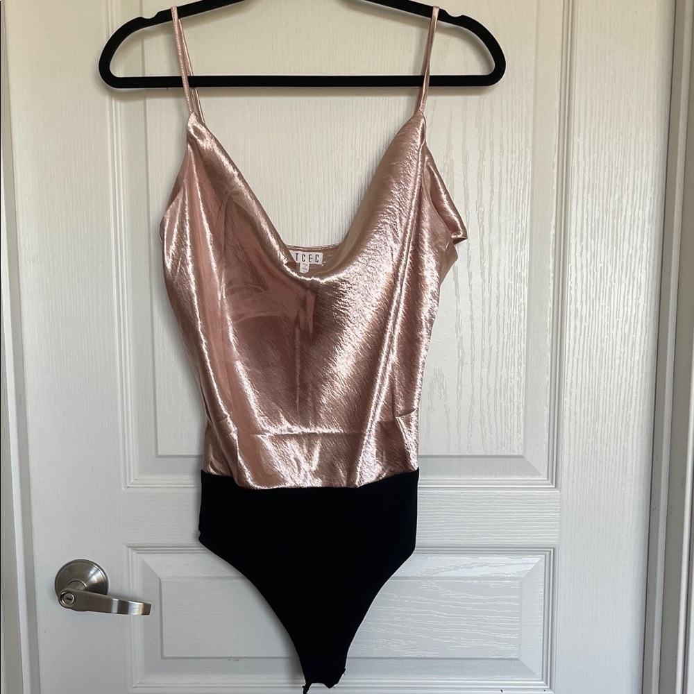 TCEC Bodysuit in Rose and Black NWOT